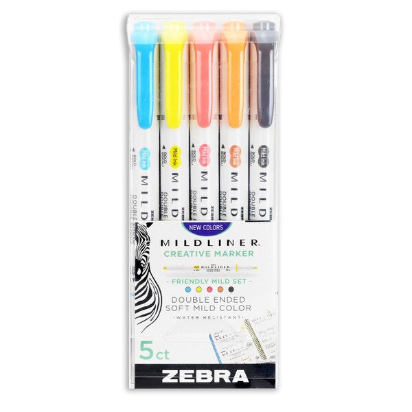 Mildliner Double-Ended Highlighters Friendly Mild 5Ct
